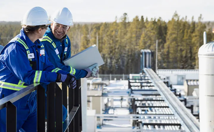 Safety workers on rooftop